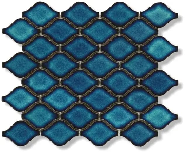Aqua Blue Gloss 3D Arabesque