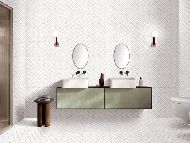 SFM White Herringbone