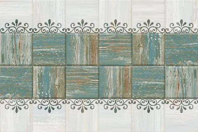 SHG Green Mosaic Scroll Art HL