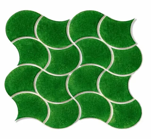 Green Gloss 3D Fishscale Waves