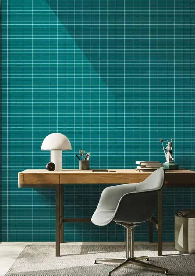 Matte Teal Blue Stacked Brick