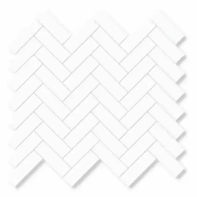 Matte White Tri Herringbone