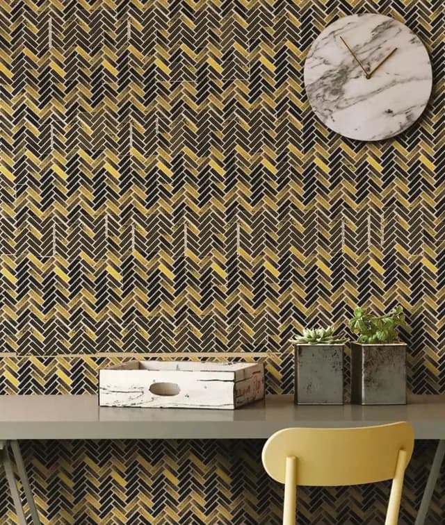 Mocha Gold Gloss 3D Quad Herringbone