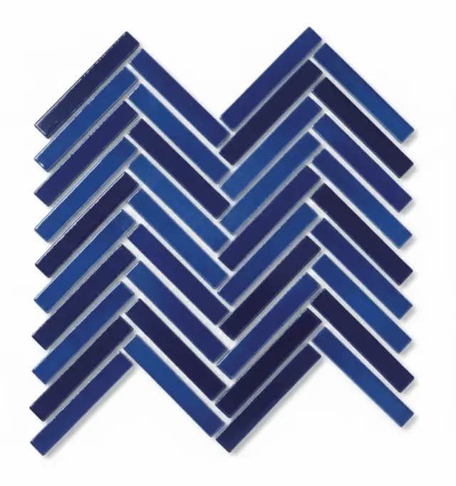 Multi Blue Gloss 3D Duo Herringbone