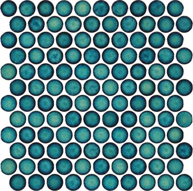 Teal Blue Gloss 3D Coin