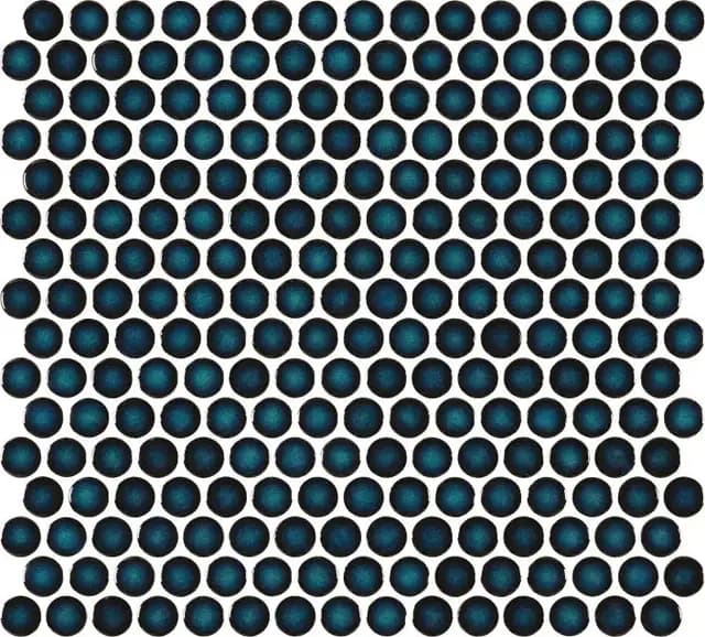 Teal Blue Gloss 3D Penny Round