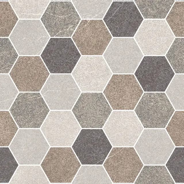 HRP Stone Hexagon Brown Multi